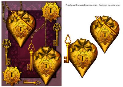 Gold Heart Valentine - the Keys to My Heart