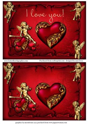 Valentine Gold Cherub Toppers