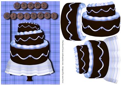 Chocolate Birthday Cake + Blue Icing