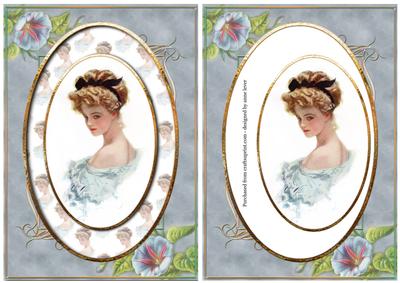 Vintage Beauty & Morning Glory Frame