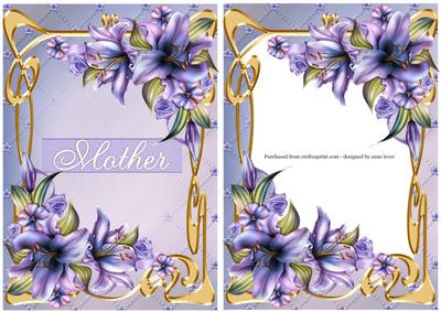 Art Nouveau Lilies Mothers Day + Extra Frame