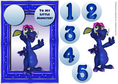 To My Little Monster Age Topper 1, 2, 3, 4, 5
