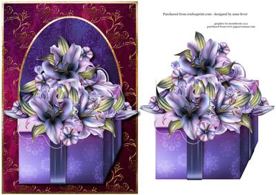 A Gift Box of Purple Lilies