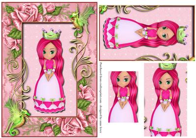 Princess Berry & Her Fire Lizards + Rose Frame