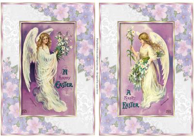 2 Gorgeous Vintage Angel Easter Toppers