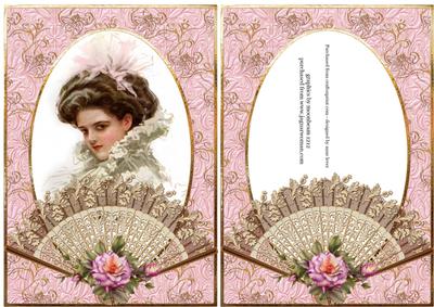 Vintage Beauty with Rose Fan + Extra Frame