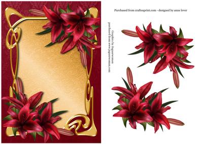 Sumptuous Red Lilies & Art Nouveau Frame