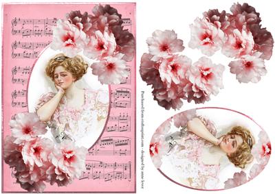 Vintage Cherry Blossom & Sheet Music