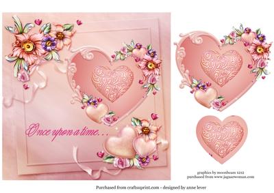 Pink Valentines Hearts "once Upon a Time - "