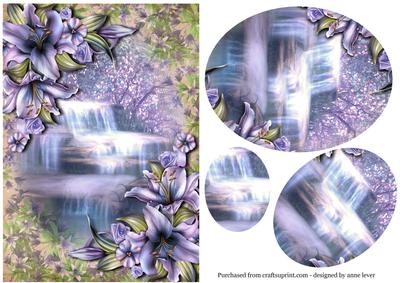 Beautiful Lilies at the Waterfall + Oval Pyramage