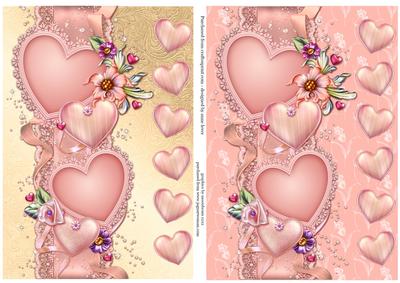 Pink Hearts Valentines Toppers - Pastels