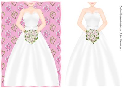 Wedding Bride - White Dress & Pink Bouquet