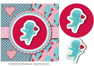 Valentines Day Cherub Stickers Topper