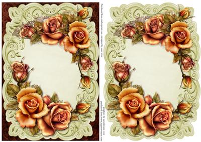 Beautiful Sunset Roses - Topper & Plaque