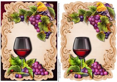 Red Wine and Grapes Topper & Plaque