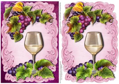 White Wine and Grapes Topper & Plaque