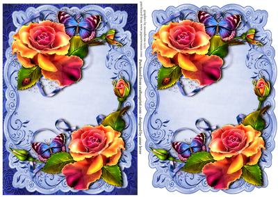Beautiful Pink & Yellow Roses Topper & Plaque