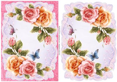 Rosy Glow Roses Topper & Plaque