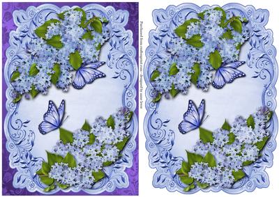 Blue Lilac and Butterflies Topper & Plaque