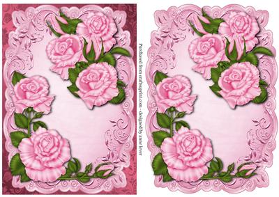 Pretty Pink Roses Topper & Plaque