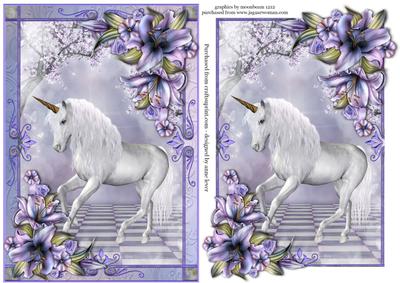 Gorgeous Lilies & Majestic Unicorn Topper & Plaque
