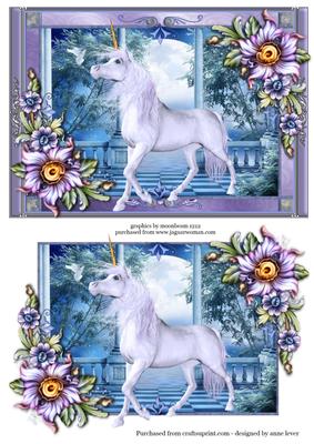 Gorgeous Unicorn and Fantasy Flowers