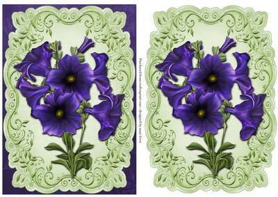 Purple Petunias Topper & Plaque