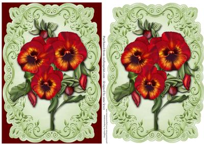 Gorgeous Red Pansies Topper & Plaque