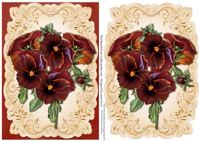 Beautiful Burgundy Pansies Topper & Plaque