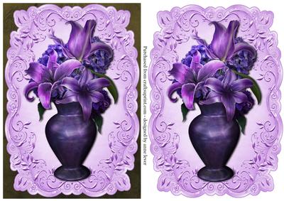 Vase of Purple Lilies Topper & Plaque