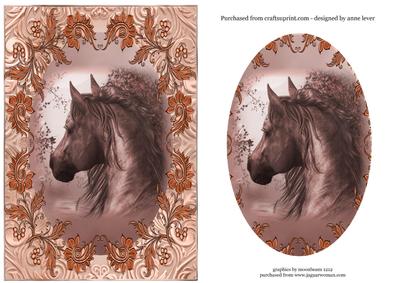 Vintage Copper Horse Portrait