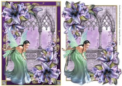 Beautiful Purple Lilies & Fairy