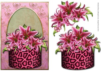 Stargazer Lilies & Pink Leopard Gift Box