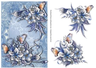 Gorgeous Blue Florals & Flutters