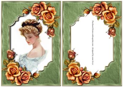 Vintage Beauty & Sunset Roses + Extra Frame