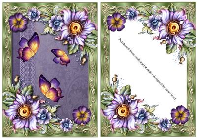 Fancy Flowers & Flutters on a Satin Frame