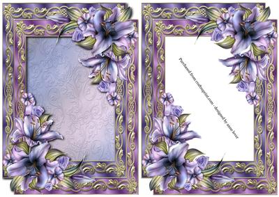 Double Satin Frame & Purple Lilies