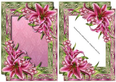 Double Satin Frame & Stargazer Lilies