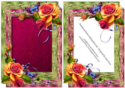 Double Satin Frame & Bright Roses
