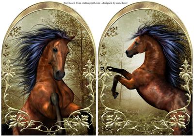 Majestic Wild Horse Gold Arch Toppers