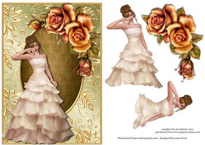 Glamour & Sunset Roses + Decoupage