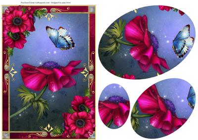 Magical Anemone & Butterfly Oval Pyramid