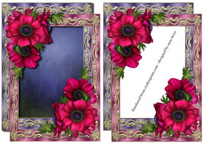 Double Satin Frame with Anemones + Extra Frame