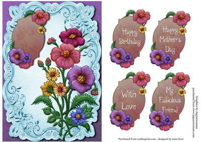 Summer Flowers Bouquet & Fancy Greetings