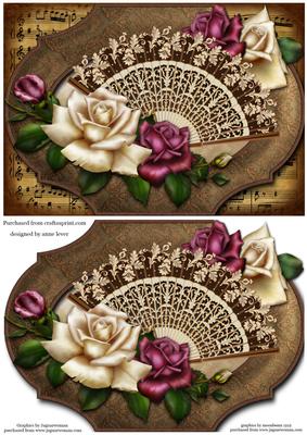 Antique Roses, Vintage Fan & Sheet Music