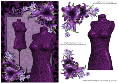 Purple Leopard & Lilies Fierce Couture