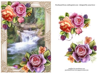 English Roses & Watercolour Waterfall + Decoupage