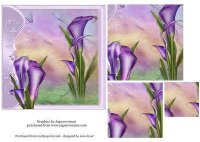 Gorgeous Purple Calla Lilies - Square Pyramid