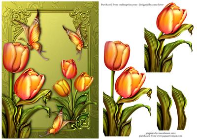 A Touch of Spring - Tulips & Butterflies
