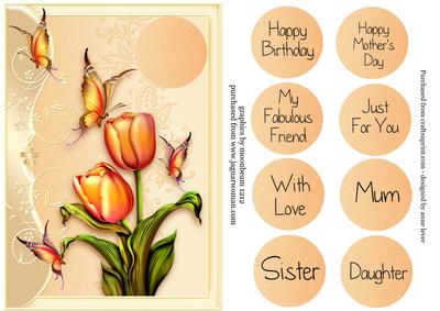Tulips & Flutters - Mum, Sister, Daughter Etc